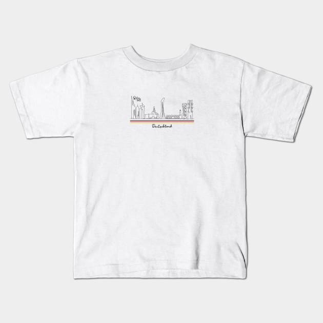 Doha Skyline - Qatar 2022 - Deutschland Kids T-Shirt by habibitravels